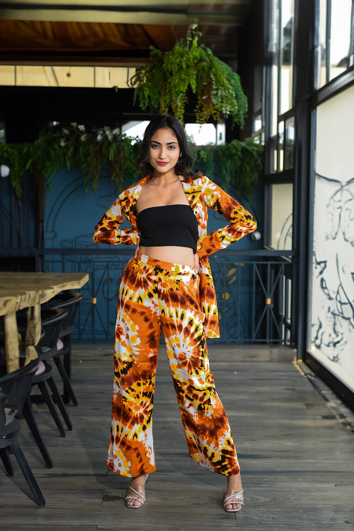 Mustard Animal Printed Coord set