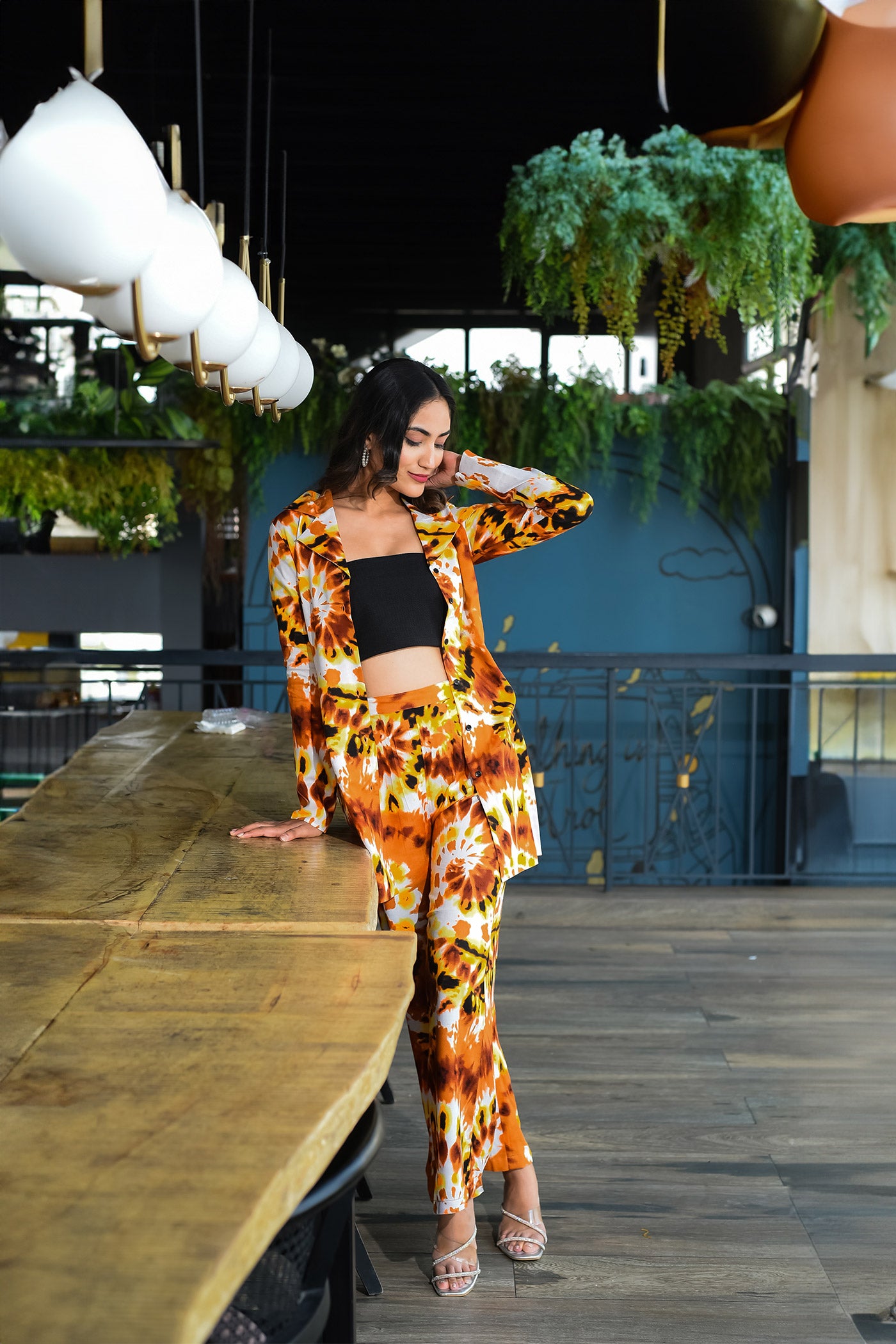 Mustard Animal Printed Coord set