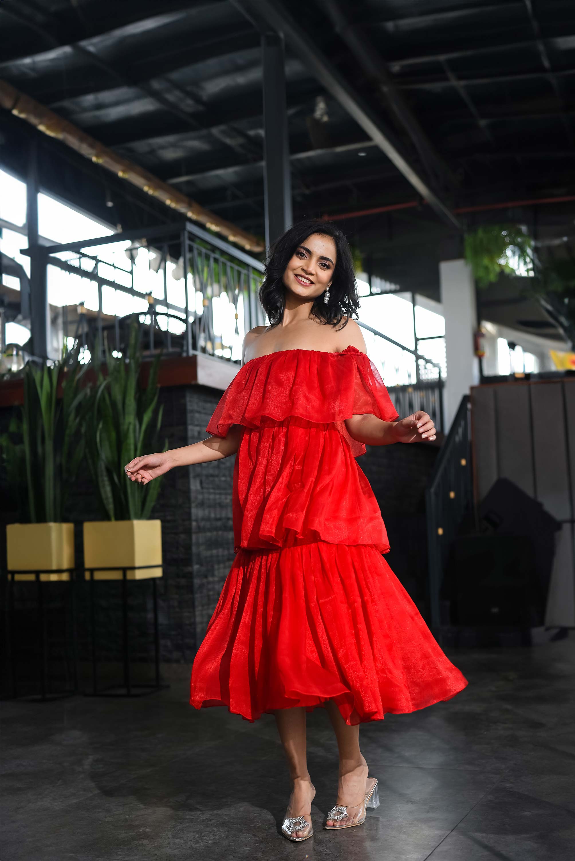 Red Princess Frill Dress