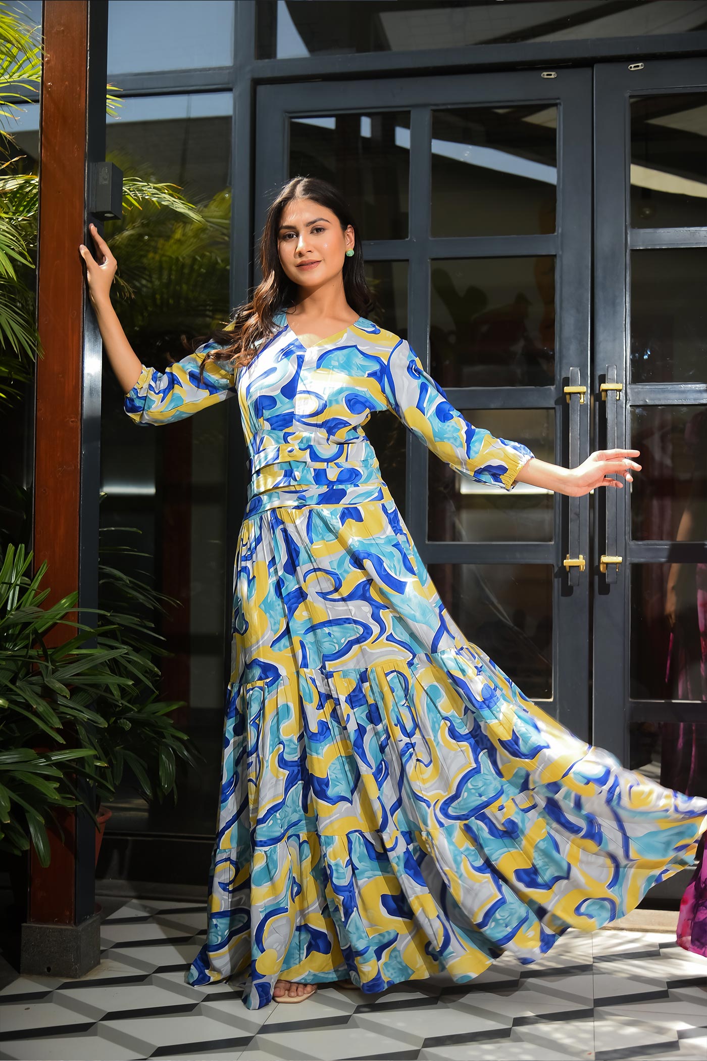 Art Work Tiered Maxi Dress