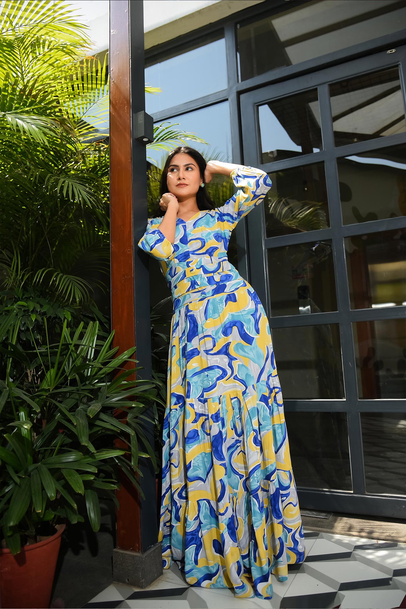 Art Work Tiered Maxi Dress