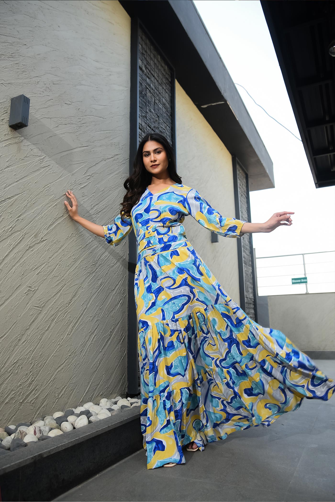 Art Work Tiered Maxi Dress