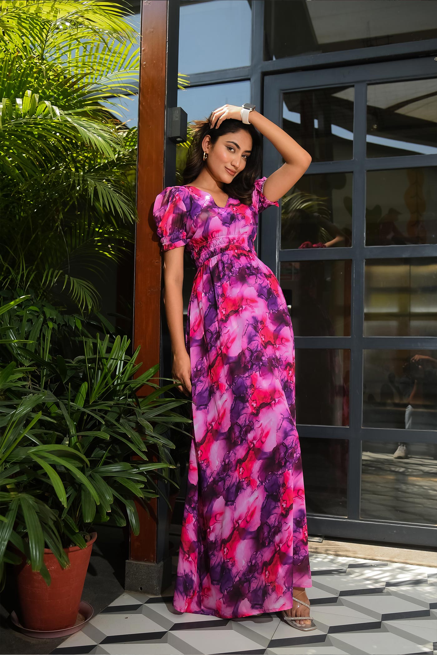 Bee Boldd Watercolor Maxi Dress