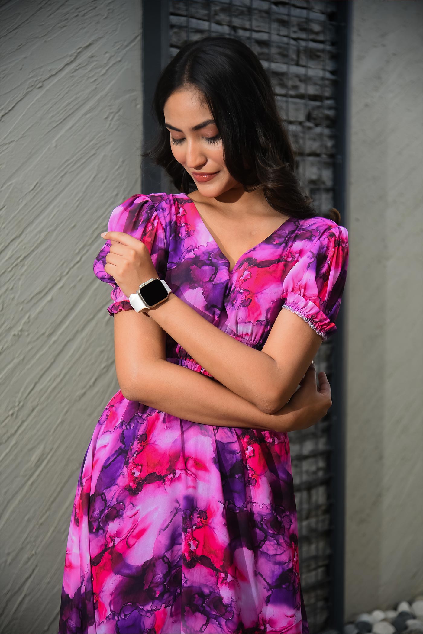 Bee Boldd Watercolor Maxi Dress