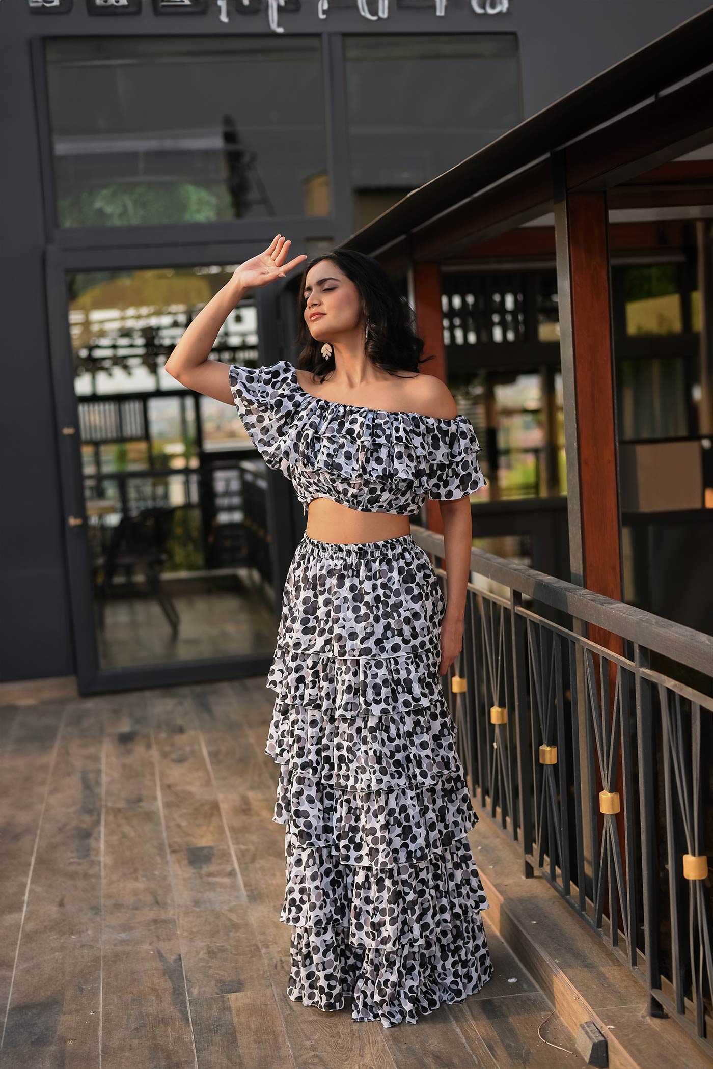 Vintage Tiered Skirt Top Set
