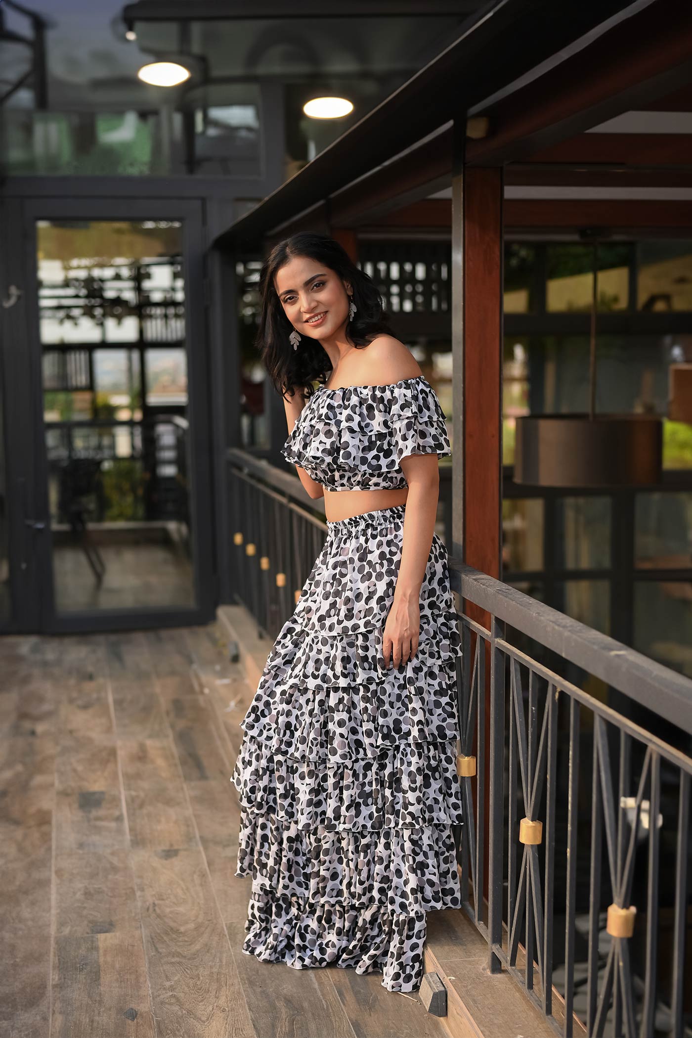 Vintage Tiered Skirt Top Set