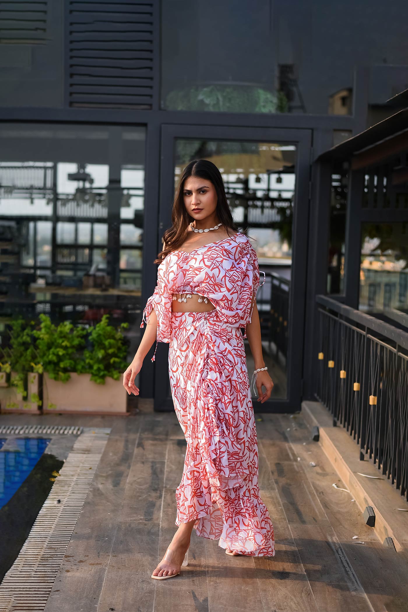 Seal Shell Printed Resortwear Dress