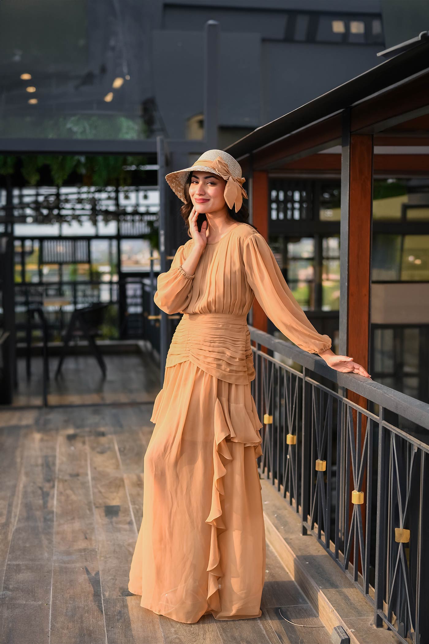 Chic Camel Brown Desert Dress