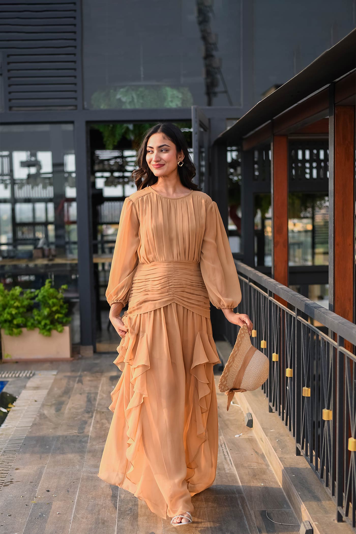 Chic Camel Brown Desert Dress