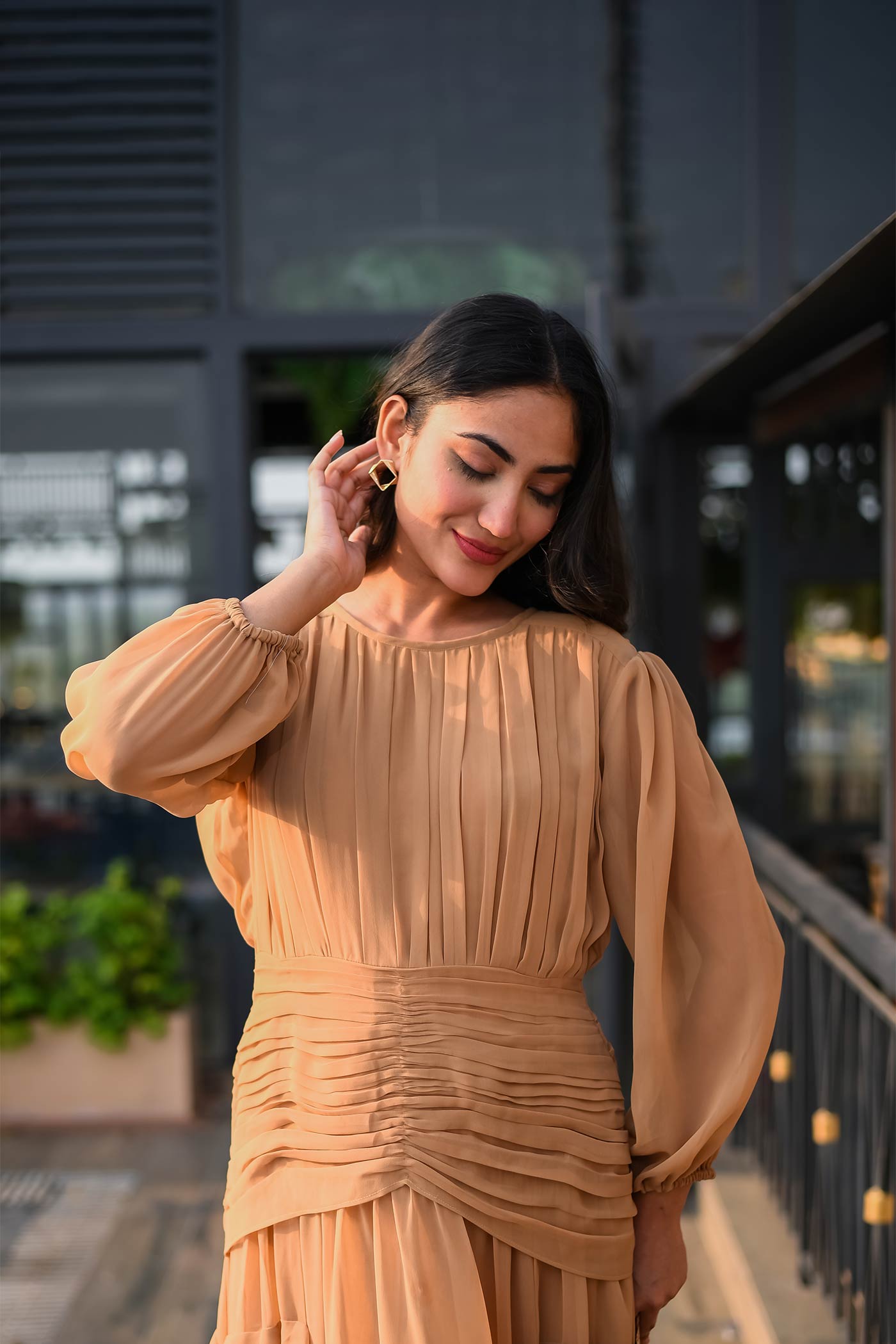 Chic Camel Brown Desert Dress