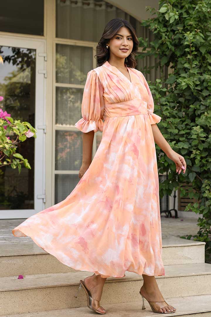 Creamy peach Maxi Dress