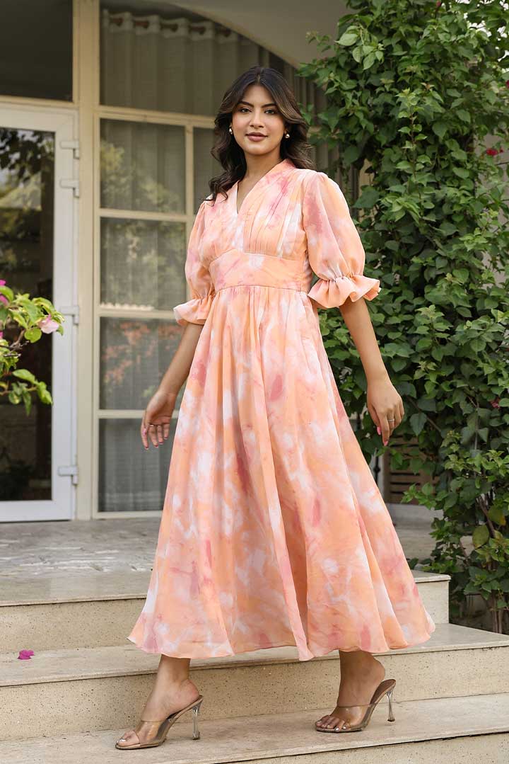 Creamy peach Maxi Dress