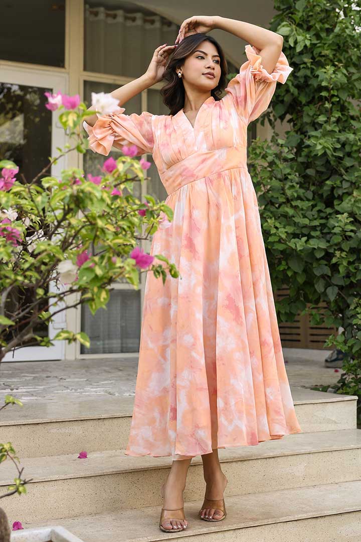 Creamy peach Maxi Dress