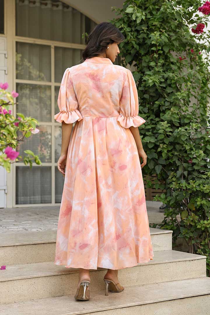 Creamy peach Maxi Dress