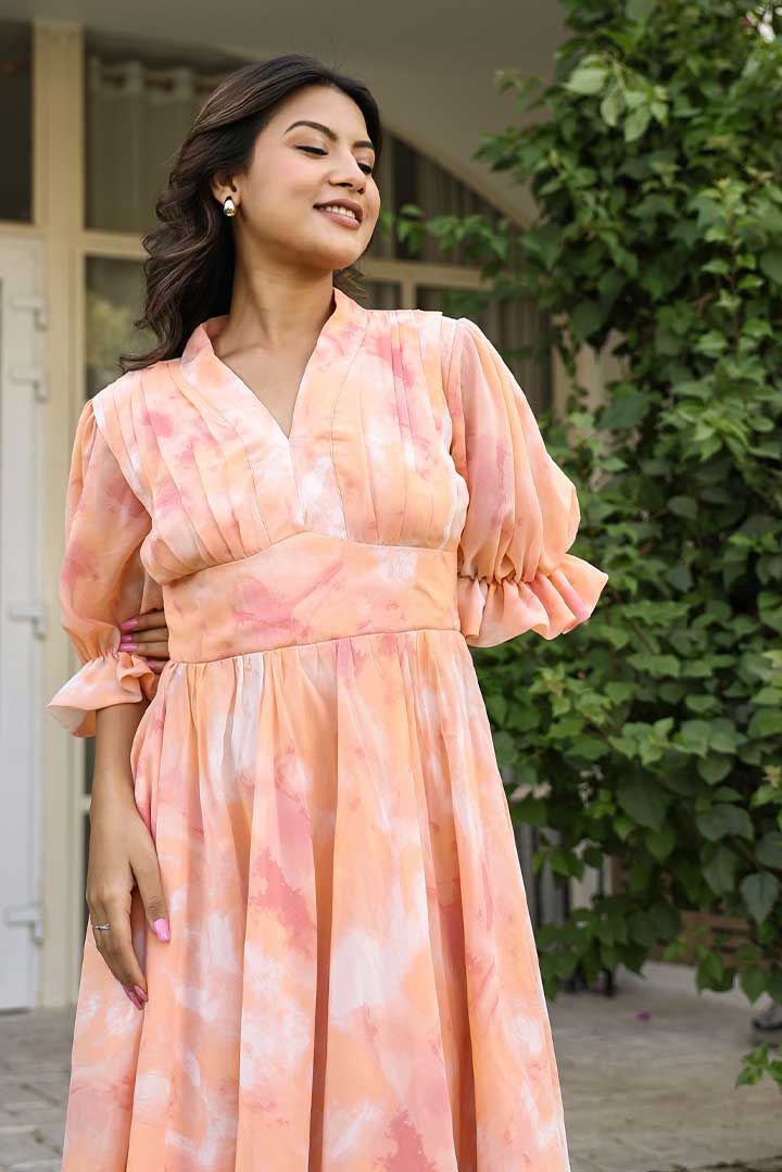 Creamy peach Maxi Dress