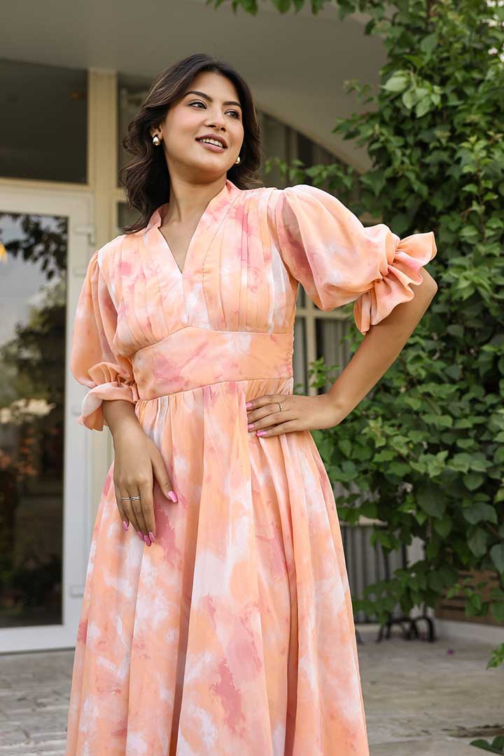 Creamy peach Maxi Dress