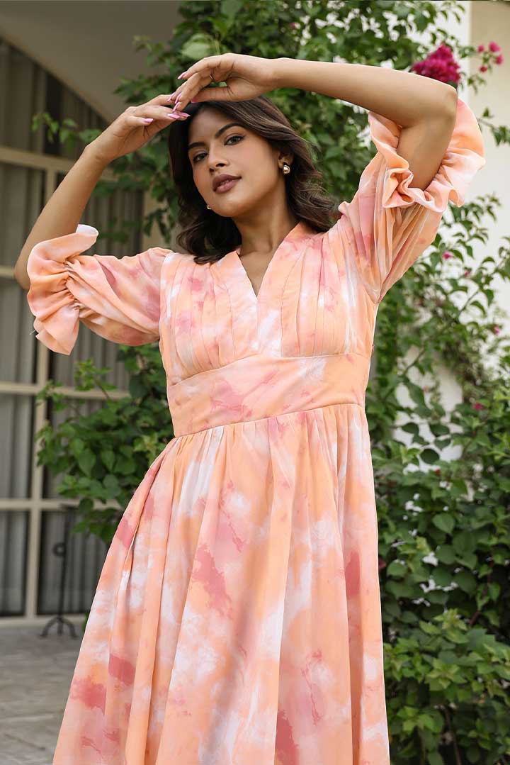 Creamy peach Maxi Dress