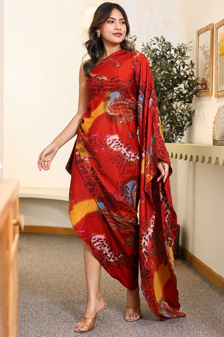 Glamorous printed one shoulder Dress