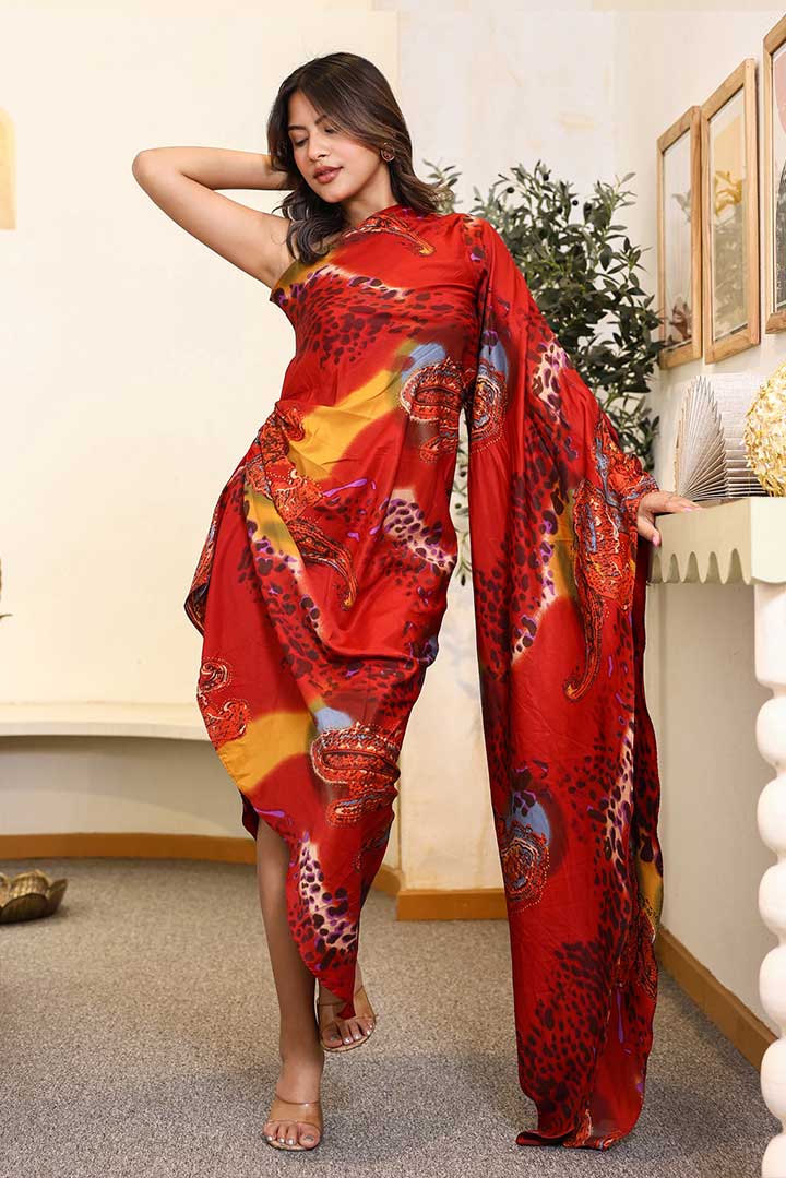 Glamorous printed one shoulder Dress