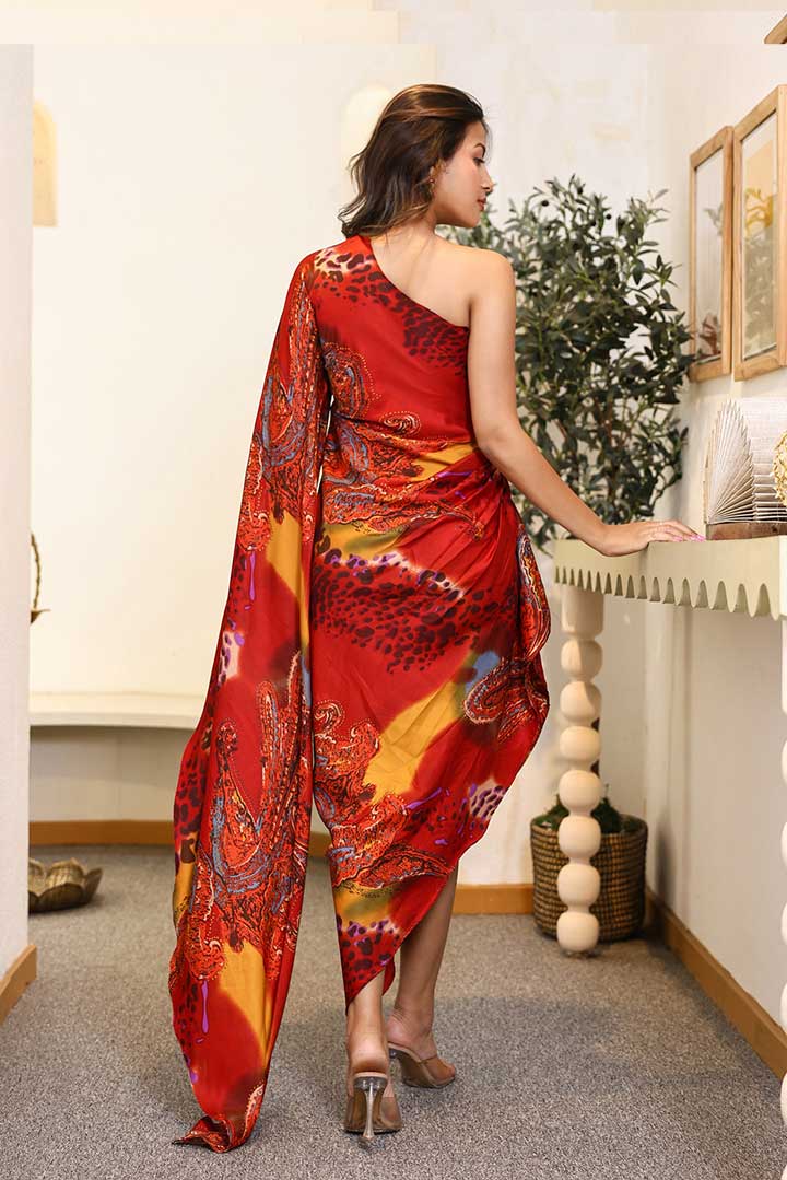 Glamorous printed one shoulder Dress