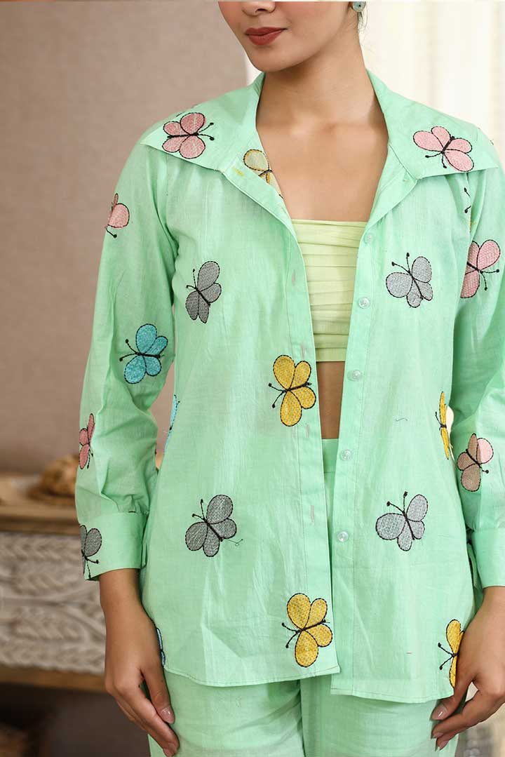 Seafoam Embroidered Coord Set
