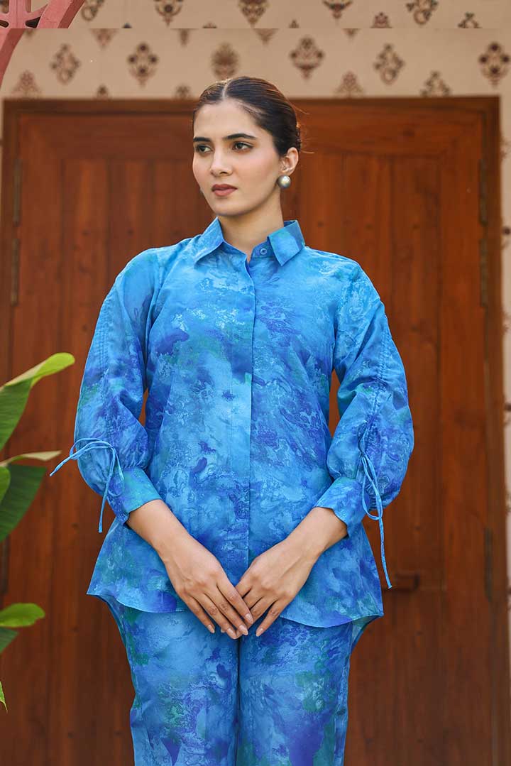Waterblue prited Coord set